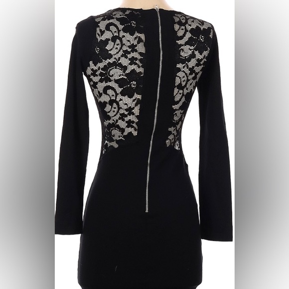 Like New Eight Sixty Black Bodycon Cocktail Dress with Lace Cutouts in Size S - Picture 2 of 7